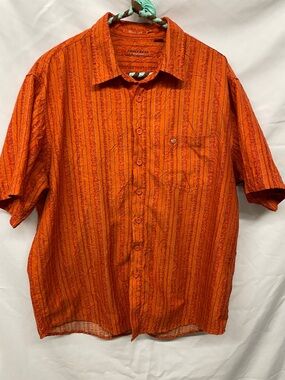 Point Zero Orange Short-Sleeve Button-Up Shirt